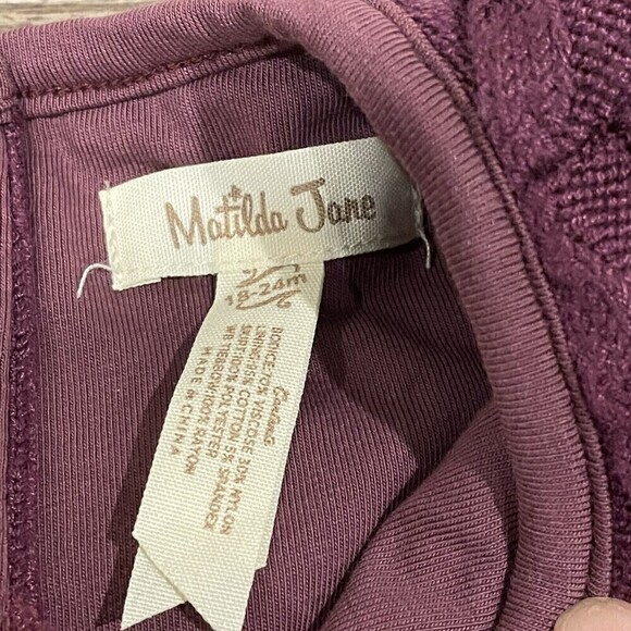 Matilda Jane Soiree Dress Once Upon A Time Sweater Tulle Plum Size 18-24 Months - Picture 8 of 11